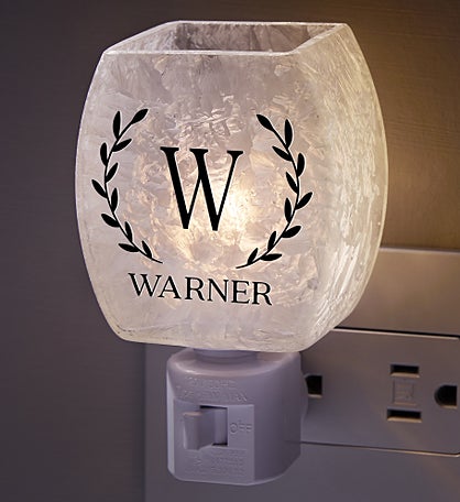 Laurel Initial Personalized Frosted Night Light