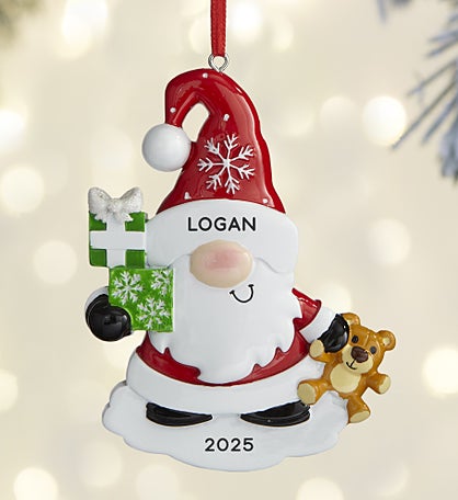 Santa Gnome Personalized Ornament