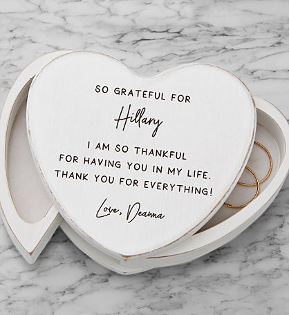 Grateful For You Engraved Jewelry Box