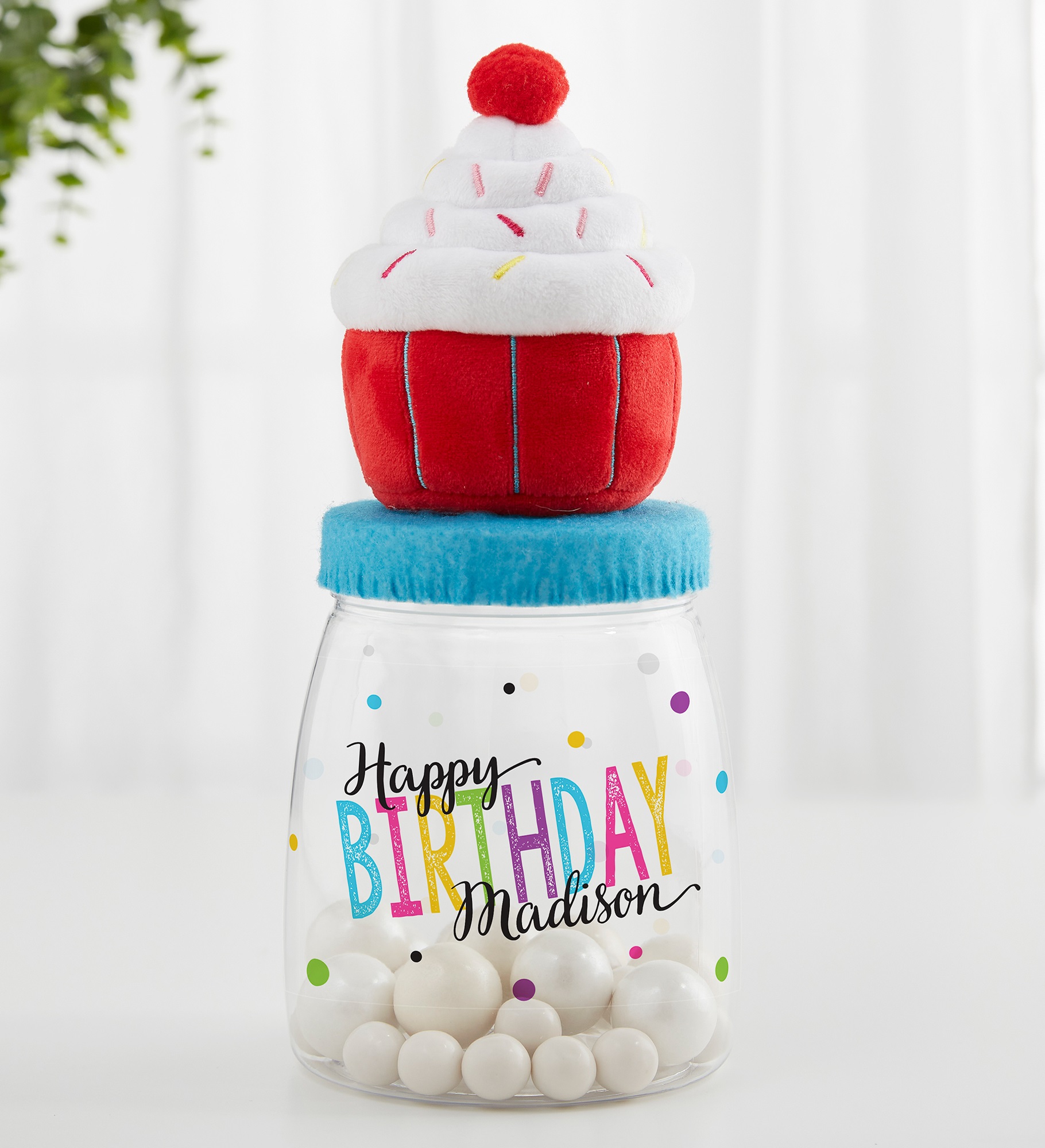Bold Birthday Personalized Cupcake Candy Jar