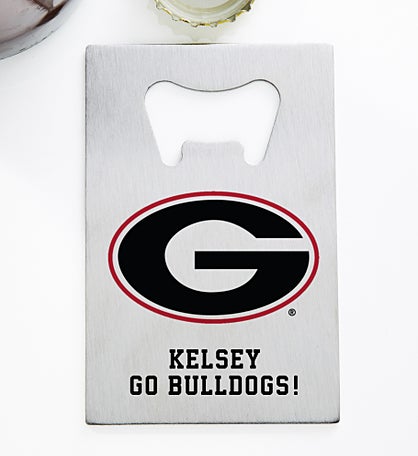 NCAA Georgia Bulldogs Personalized Credit Card Size Bottle Opener