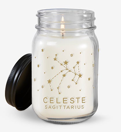 Zodiac Constellations Personalized Farmhouse Candle Jar