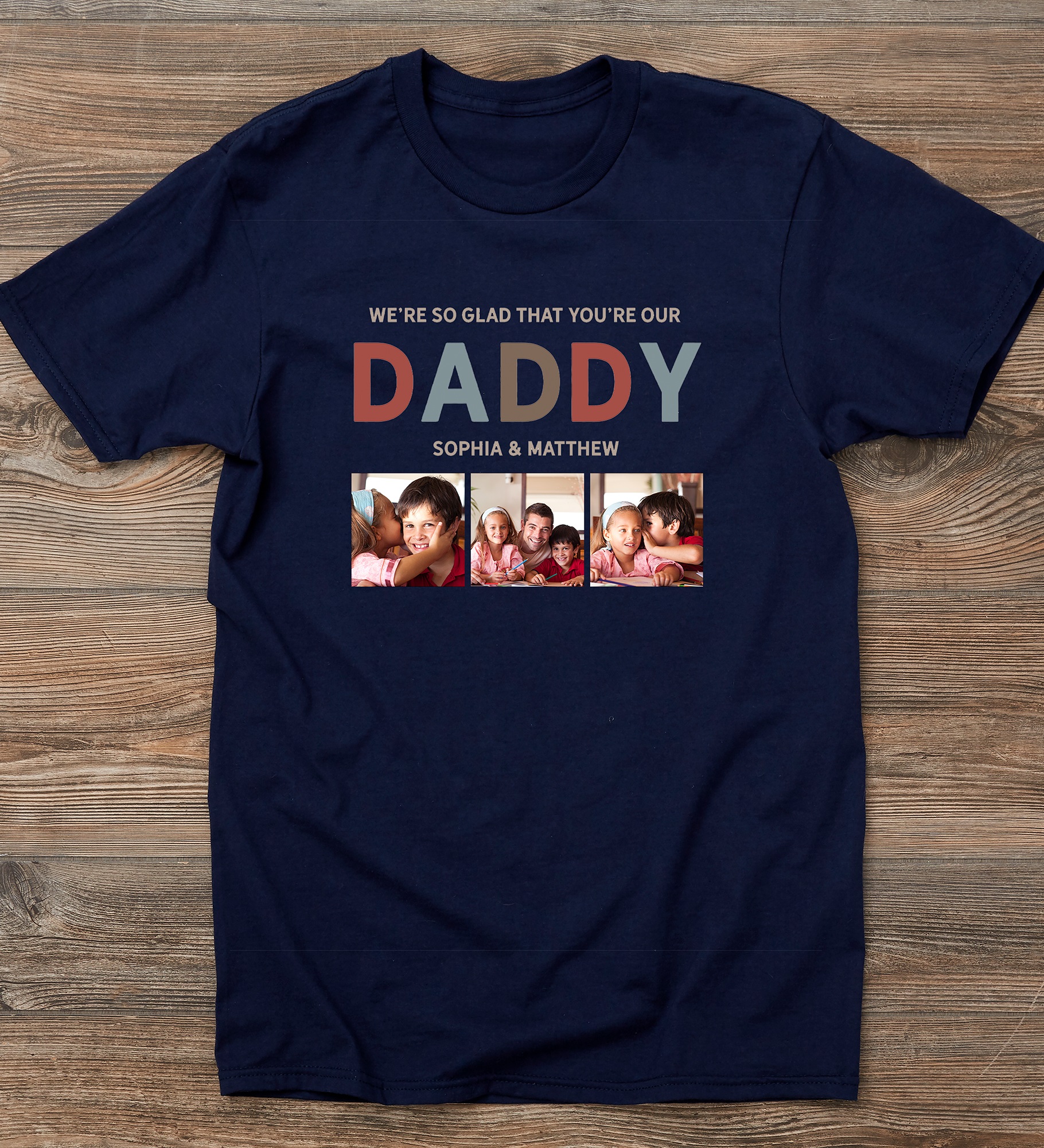 Glad You're Our Dad Personalized Photo Men's Shirts