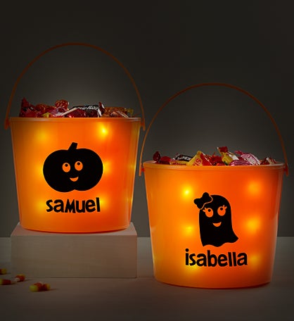 Halloween Character Personalized Light Up Treat Bucket