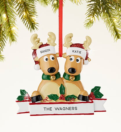 Reindeer Family Personalized Ornament