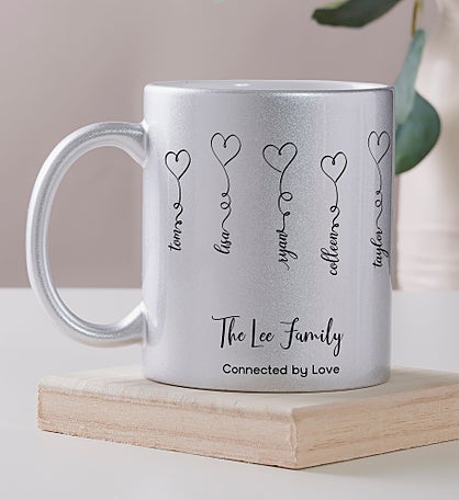Connected By Love Personalized 11 oz. Glitter Coffee Mug