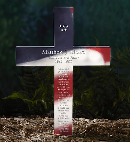 Soldiers Prayer Personalized Solar Outdoor Garden Stake