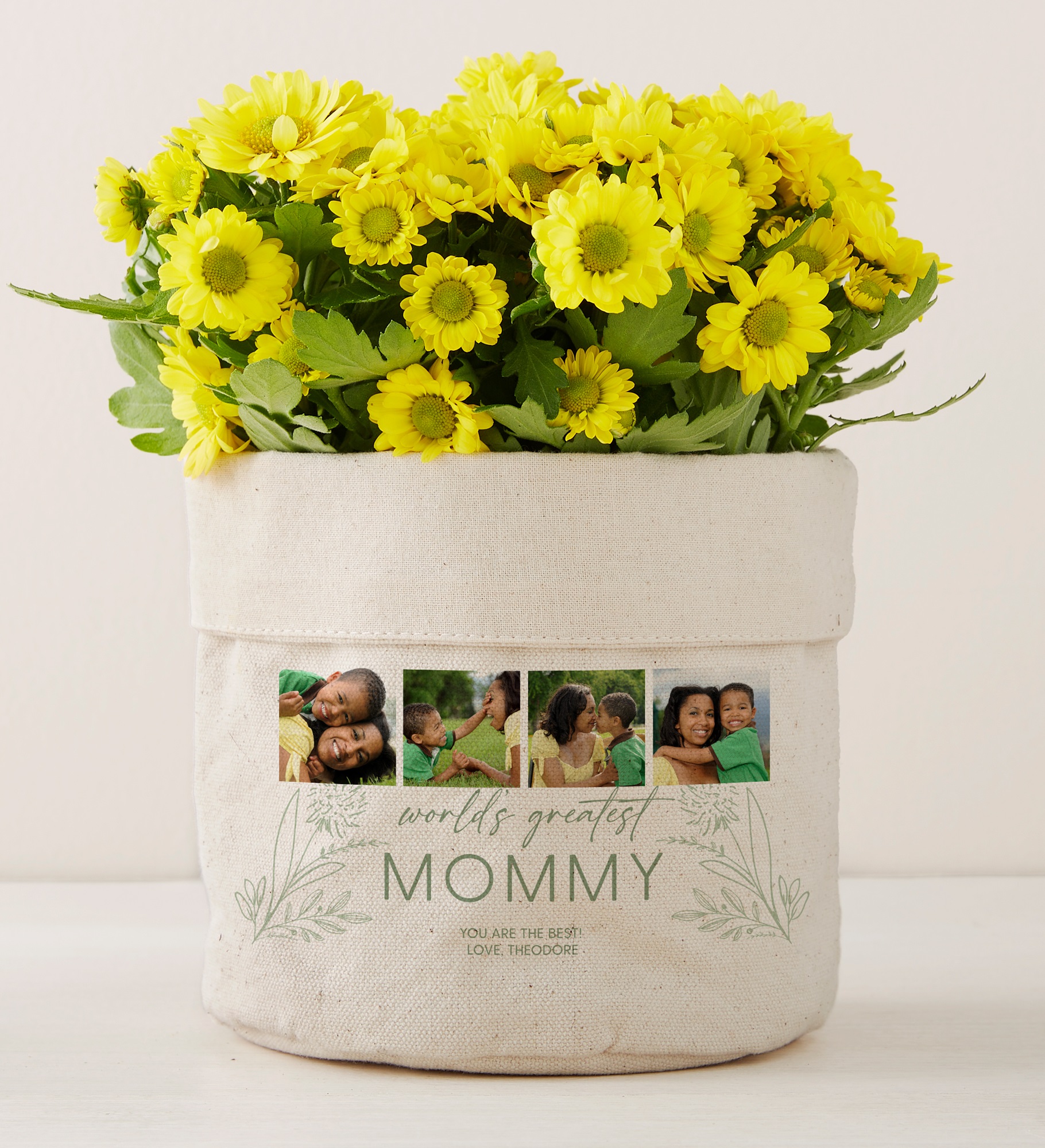 Her Memories Photo Collage Personalized Canvas Flower Planter