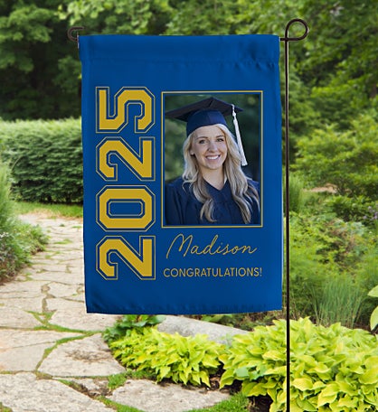 Collegiate Year Personalized Photo Graduation Garden Flag