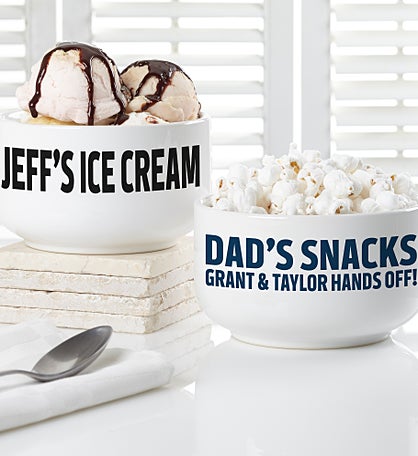 His Snacks Personalized 14 oz. Ceramic Bowl