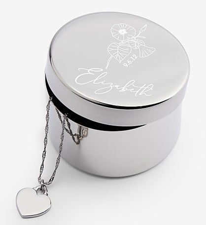 Birth Month Flower Personalized Keepsake Box