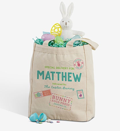 Special Delivery Personalized Easter Canvas Tote Bags