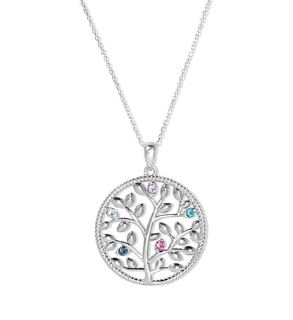 Custom Family Tree Birthstone Necklace