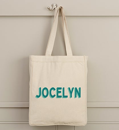Shadow Name Personalized Canvas Tote Bags
