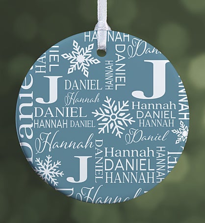 Christmas Snowflake Repeating Name Personalized Ornament