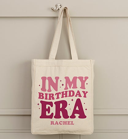 In My Birthday Era Personalized Canvas Tote Bags