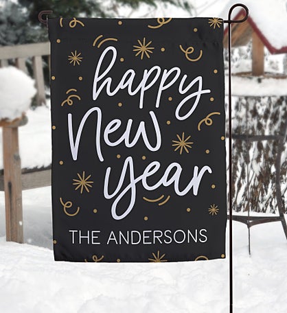 Cheers to the New Year Personalized Garden Flag