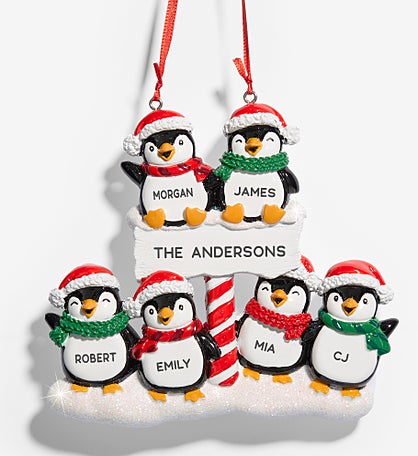Penguin Family Personalized Ornament