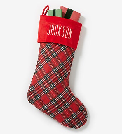 Yuletide Classic Personalized Tartan Plaid Stocking