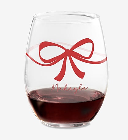 Tied With A Bow Personalized Wine Glass Collection