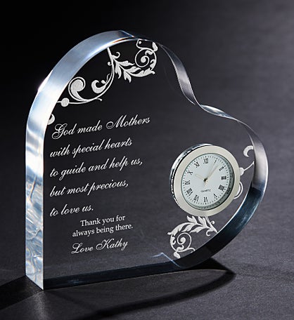 Dear Mom Personalized Heart Clock