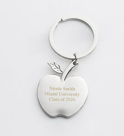Graduation Engraved Apple Keychain