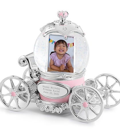 Engraved Princess Carriage Snow Globe