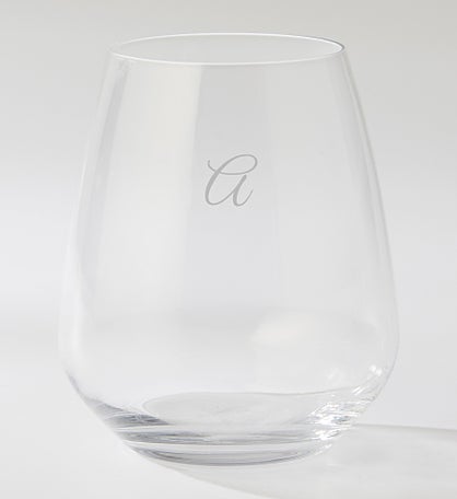 Engraved Luigi Bormioli Monogram Atelier Stemless Wine Glass