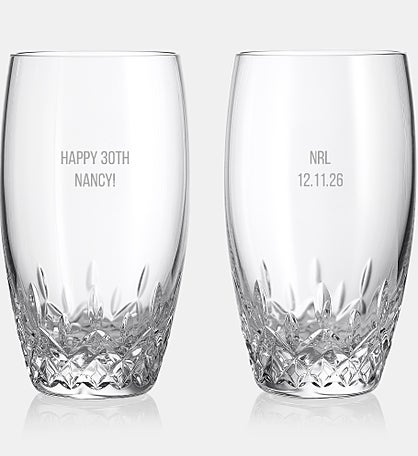 Engraved Waterford Lismore Essence Highball Pair