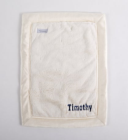 Embroidered Mini Blanket 15x20" in Natural