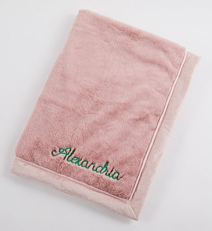 Embroidered Kids Receiving Blanket 30x40" in Ballet Slipper Pink