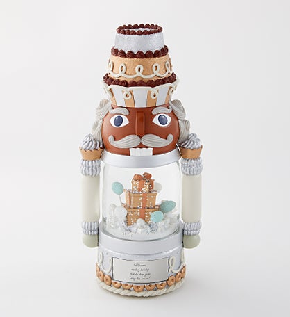 Engraved Nutcracker Dome Snow Globe in Dark Brown Tone