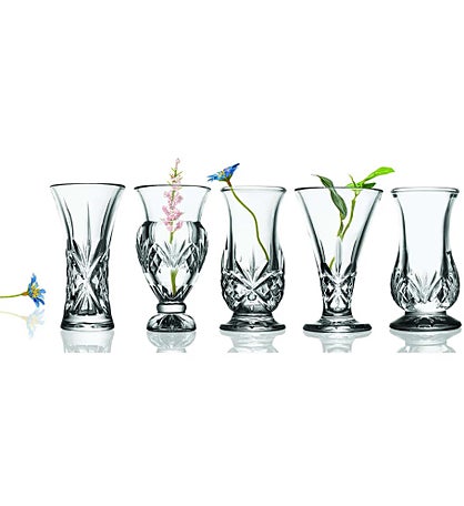 Godinger Dublin Crystal 5 Piece Bud Vase Set