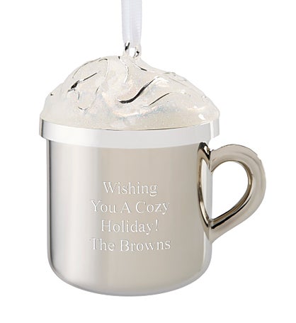 Kittenish Engraved Hot Cocoa Mug Ornament