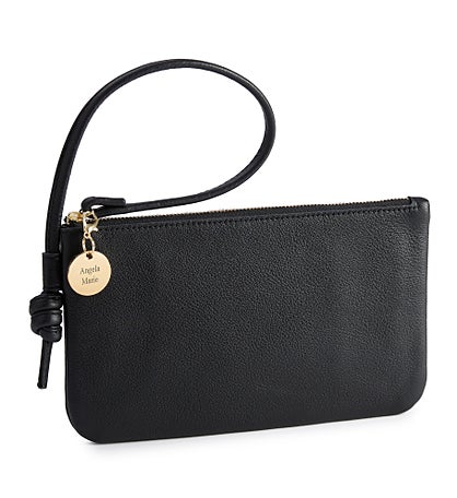 Engraved Vera Bradley Leather Wristlet in Moonless Night