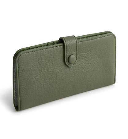 Vera Bradley Leather Tab Wallet in Bronze Green