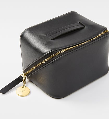 Engraved Small Black Leather Beauty Case by Jessie James Decker