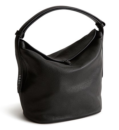 Debossed Vera Bradley Astoria Leather Shoulder Bag in Black