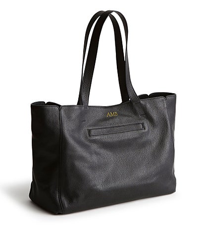 Debossed Vera Bradley Leather Hathaway Tote in Moonless Night