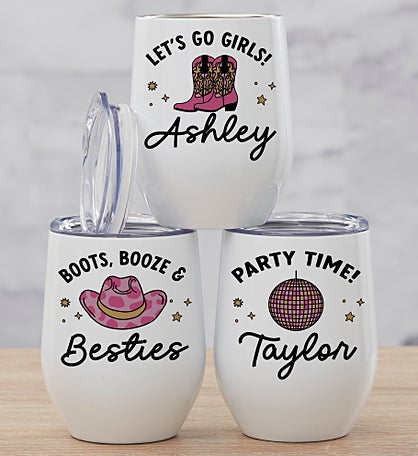 Kittenish Western Personalized Insulated Wine Tumbler