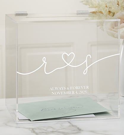 Kittenish Drawn Together By Love Engraved Wedding Acrylic Card Box