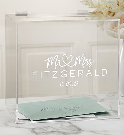 Kittenish Infinite Love Engraved Wedding Acrylic Card Box