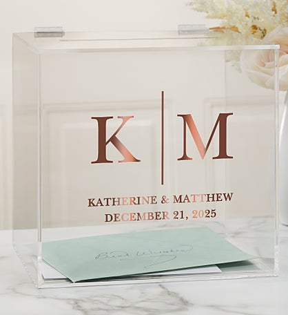 Kittenish Moody Chic Personalized Wedding Acrylic Card Box