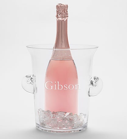 Kittenish Engraved Name Glass Ice Bucket & Chiller