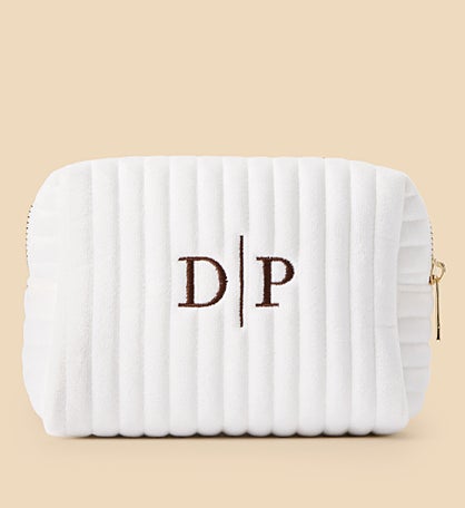 Kittenish Embroidered Small Velvet Makeup Bags