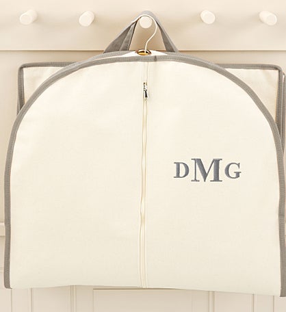 Kittenish Embroidered Canvas Garment Bag