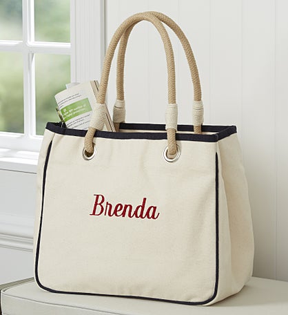 Embroidered Canvas Rope Tote by Jessie James Decker