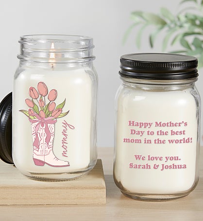 Personalized Cowgirl Bouquet Mason Jar Candle byJessie James Decker