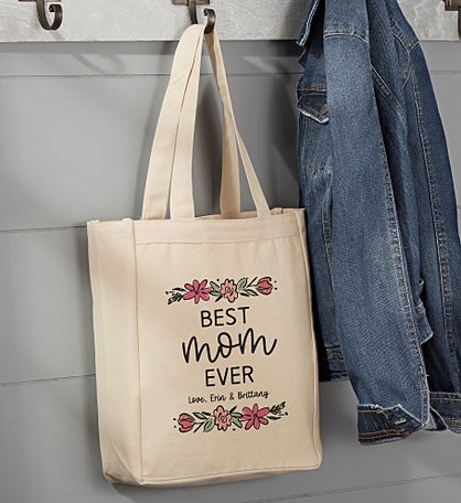 Personalized Floral Border Canvas Tote Bags by Jessie James Decker