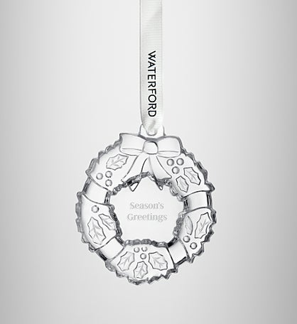 Etched Waterford Crystal Wreath Ornament